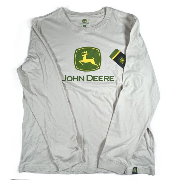 John Deere Cream Long Sleeve Classic Core Men's Tee - Picture 2 of 11